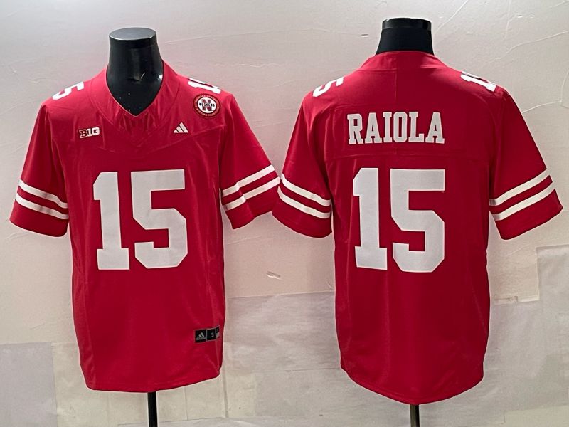 Men Nebraska Cornhuskers 15 Raiola Red 2025 Vapor Limited NCAA Jersey